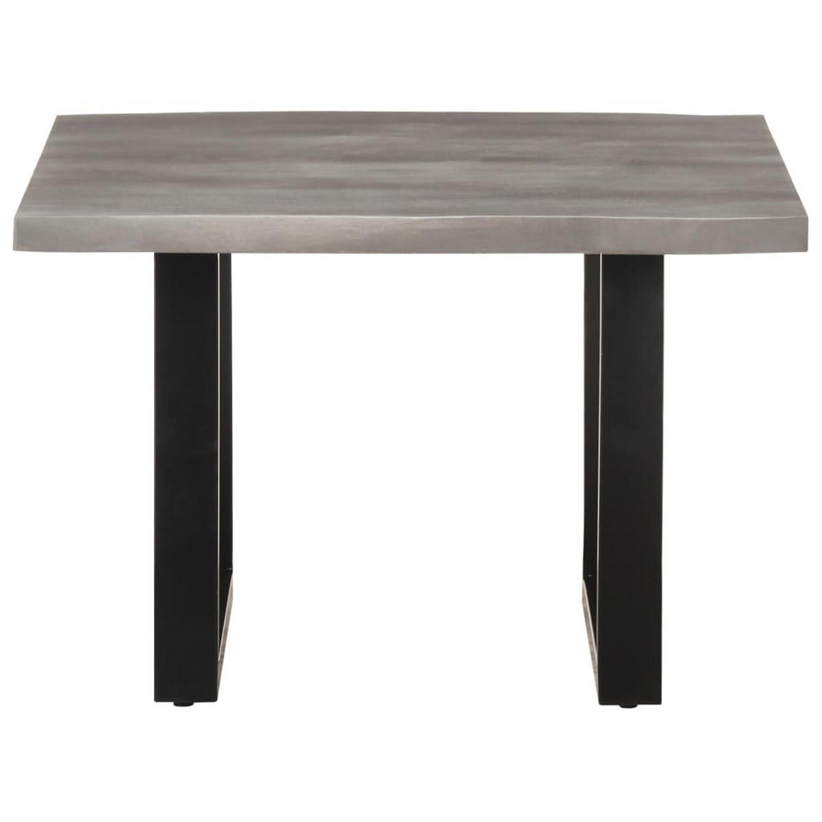 COUCHTISCH mit Baumkanten 60x60x40 cm Massivholz Akazie - Grau, Holz (60/60/40cm) - furnicato