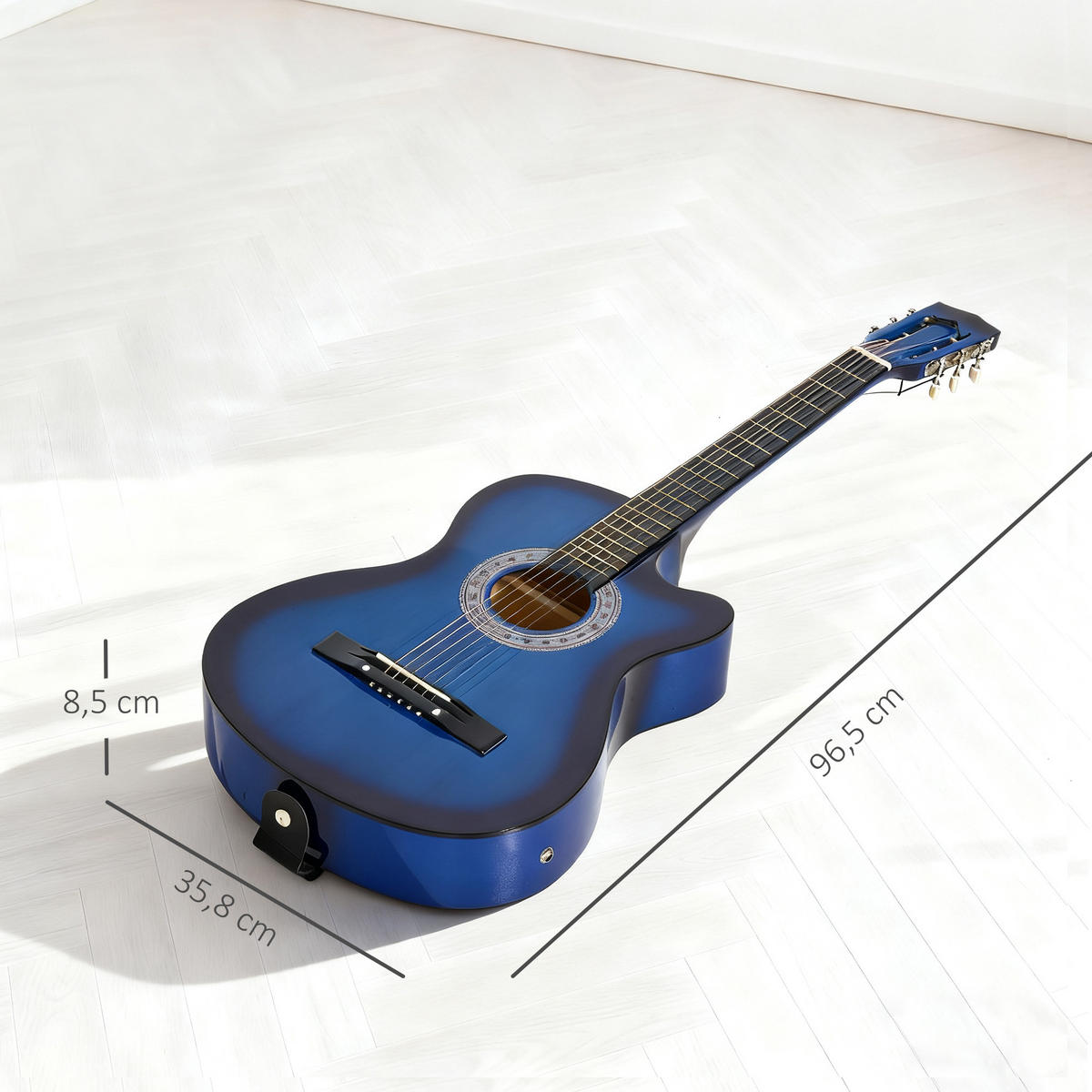 ELEKTRISCHE GITARRE DE-18665 Blau/Schwarz - Blau, Holzwerkstoff (35.8/8.5/96.5cm) - ComfortXL