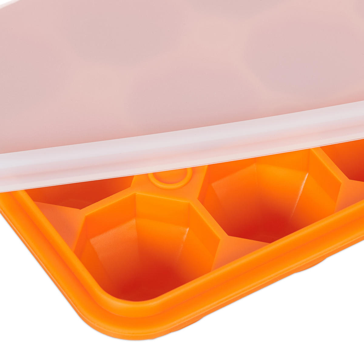 2XEISWÜRFELFORM - Orange, Kunststoff (20.5/3/12.5cm) - Relaxdays