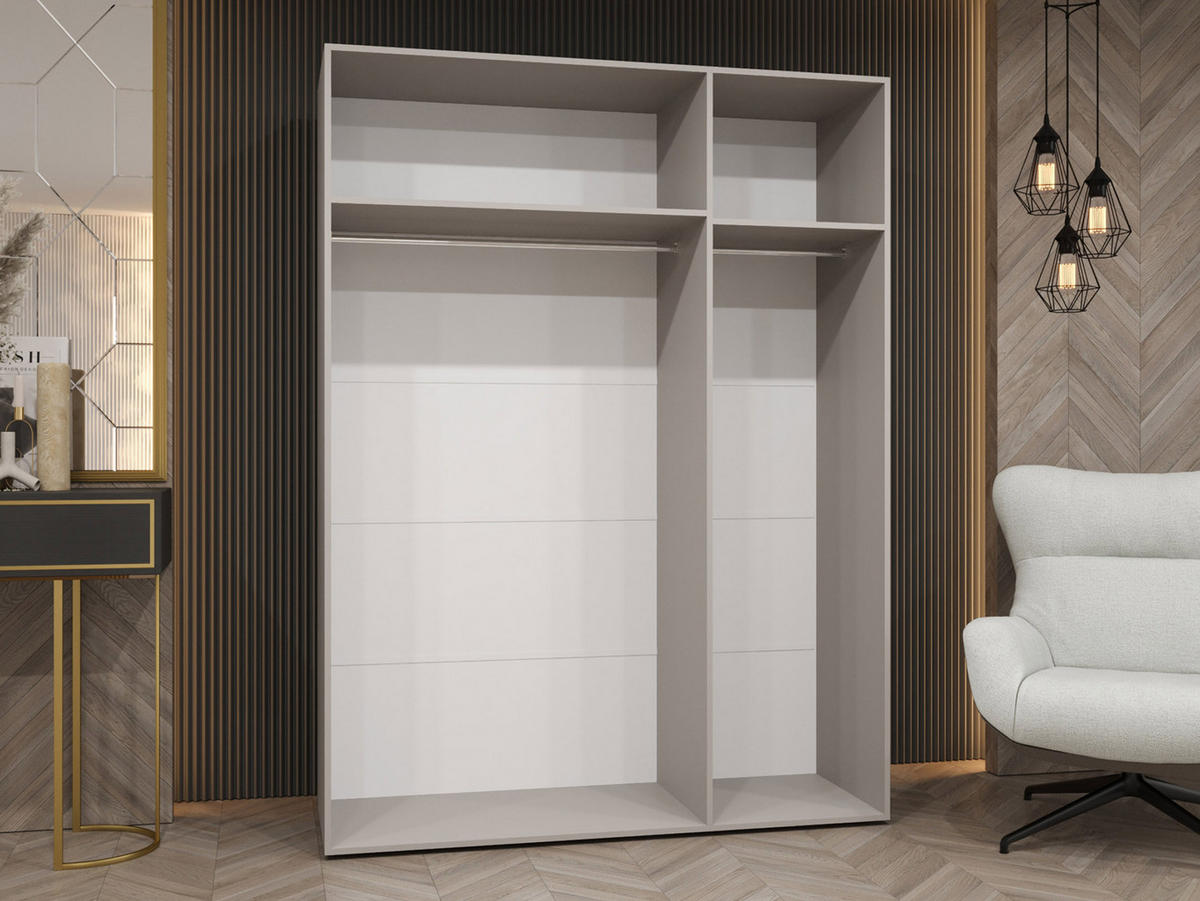 DREHTÜRENSCHRANK Mila I 150 - Nussbaumfarben/Schwarz, Holzwerkstoff/Kunststoff (150/202/52cm) - MIRJAN24
