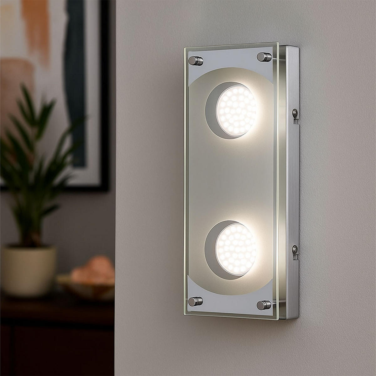 LED WANDLEUCHTE FRISCO Chrom Stahl Klar - Klar, Glas (26/10/6.6cm) - Esto