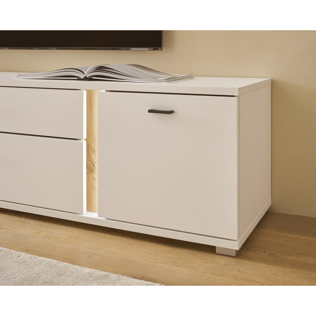 Thumbnail - Furn.Design Tv-Lowboard, Weiß, Eiche Wotan, Holzwerkstoff, Nachbildung, 150x45x42 cm, Wohnzimmer, Wohnwände, Lowboards, ...