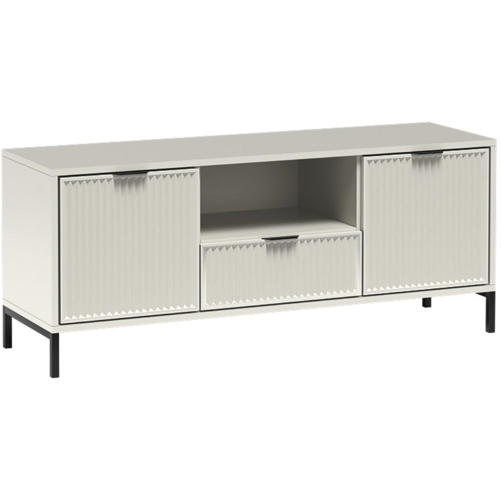 LOWBOARD Linna mit zwei Türen kaschmir 135 cm - Kaschmir/Schwarz, Holzwerkstoff/Metall (135/56/40cm) - Beautysofa