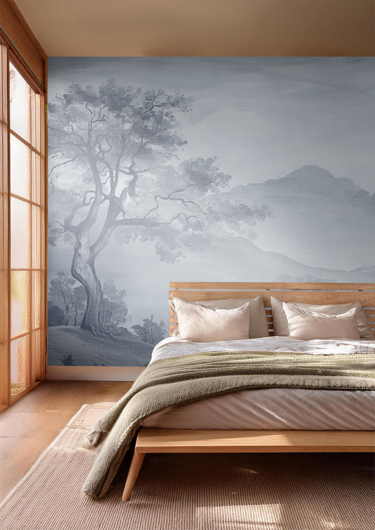FOTOTAPETE italienische Landschaft 4 x 2.79 m - Blau, Papier (400/279cm) - ESTAhome
