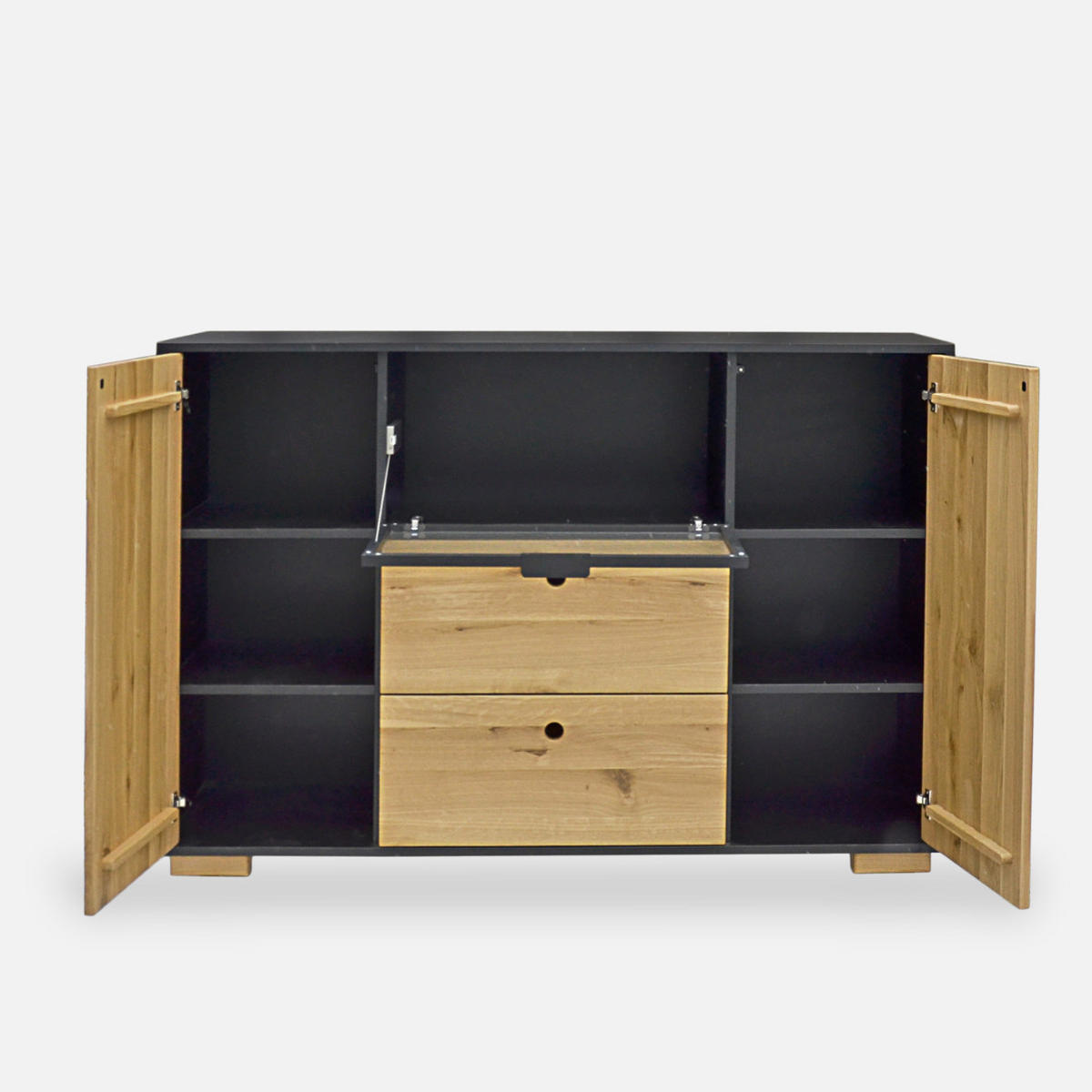 KOMMODE aus Massivholz mit Schubladen für das Wohnzimmer CARLA - Eichefarben, Holz (150/105/45cm) - Rawood Furniture