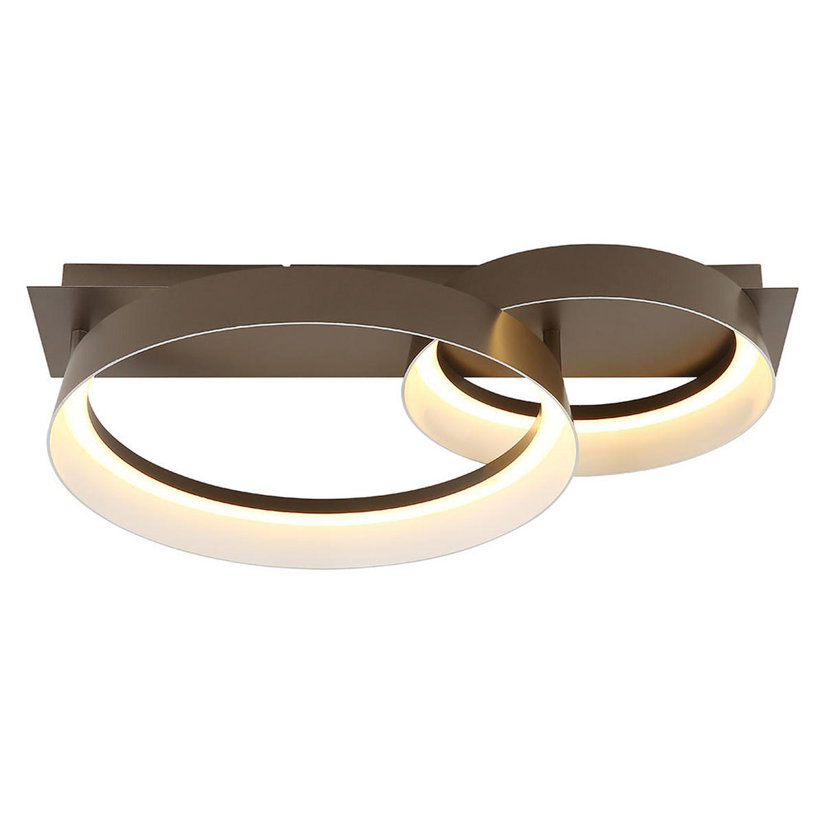 LED DECKENLEUCHTE Metall Braun Opal - Braun, Metall (50/35/12cm) - Globo Lighting