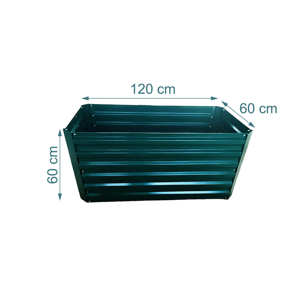 HOCHBEET - Grün, Metall (57/60/57cm) - Relaxdays