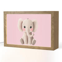 NACHTTISCHLAMPE Elefant - Baby - Rosa - Cartoon 30x20 cm - Rosa, Holzwerkstoff (8/30/20cm)