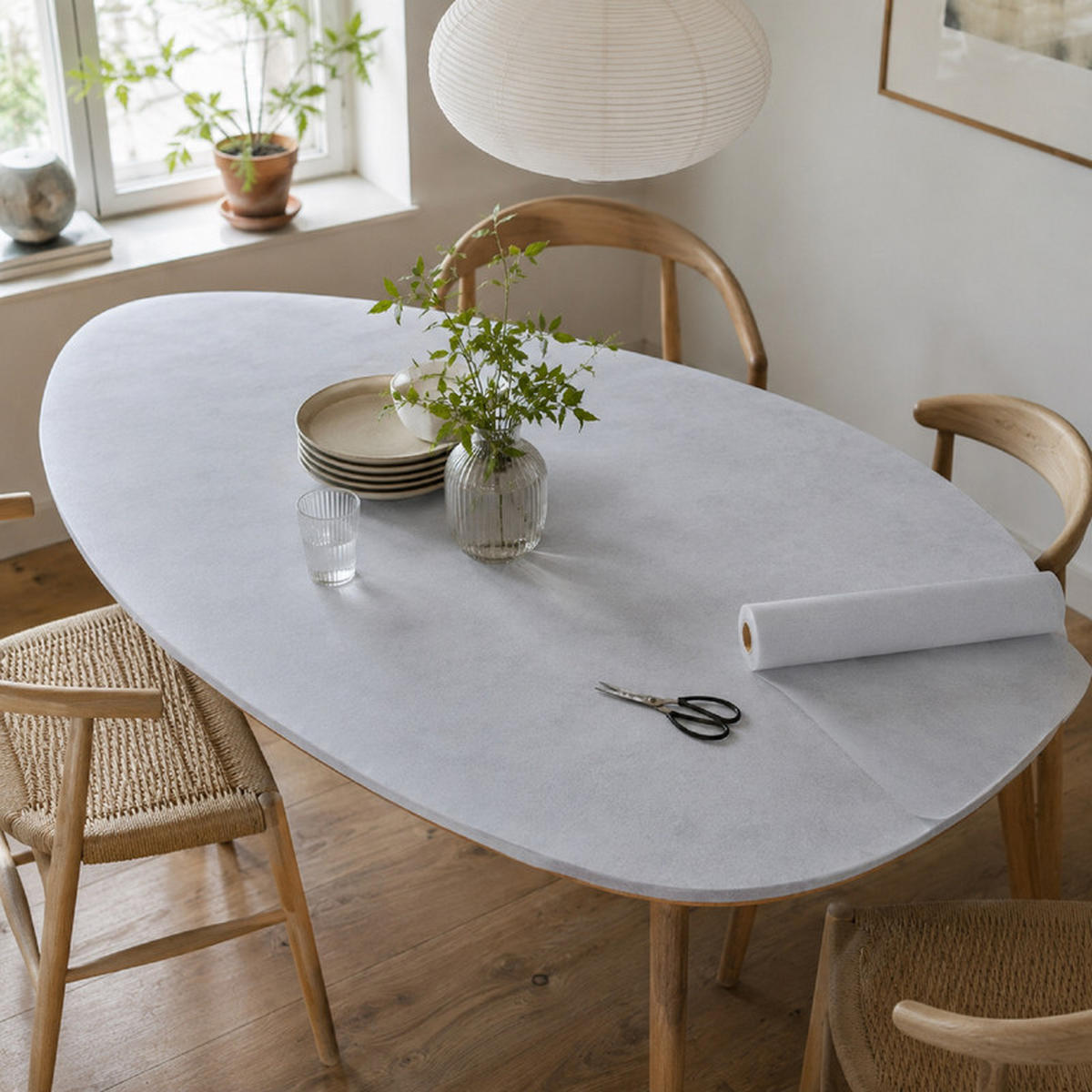 TISCHDECKE Hellblau 118cm×25m Vlies Tischdecke, wasserabweisend & zuschneidbar, Einweg Tischschutz für Events - Hellblau, Textil (118/2500cm) - SHOPENTRA