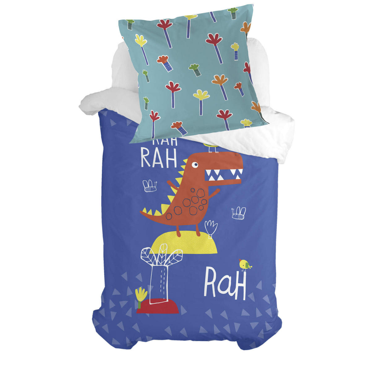 KISSENBEZUG funnysaurus 80x80 cm mehrfarbig - Multicolor, Textil (80/80cm) - Happy Friday
