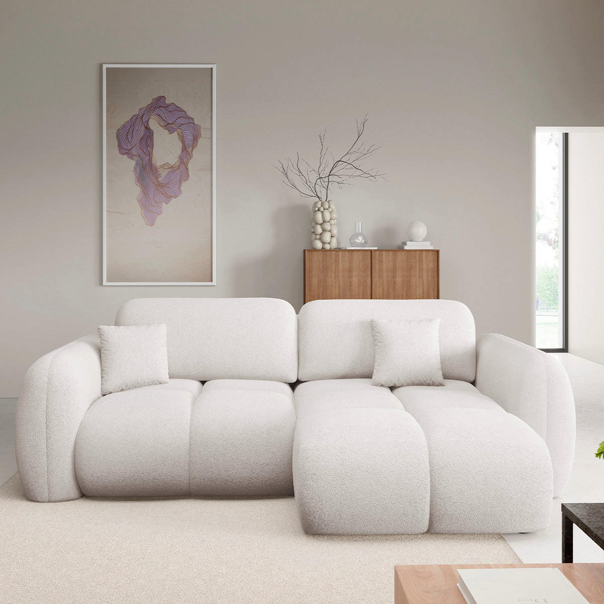 ECKSOFA Livio 3 Sitzplätze Weiß - Weiß, Holz (270/165cm) - Petits-meubles