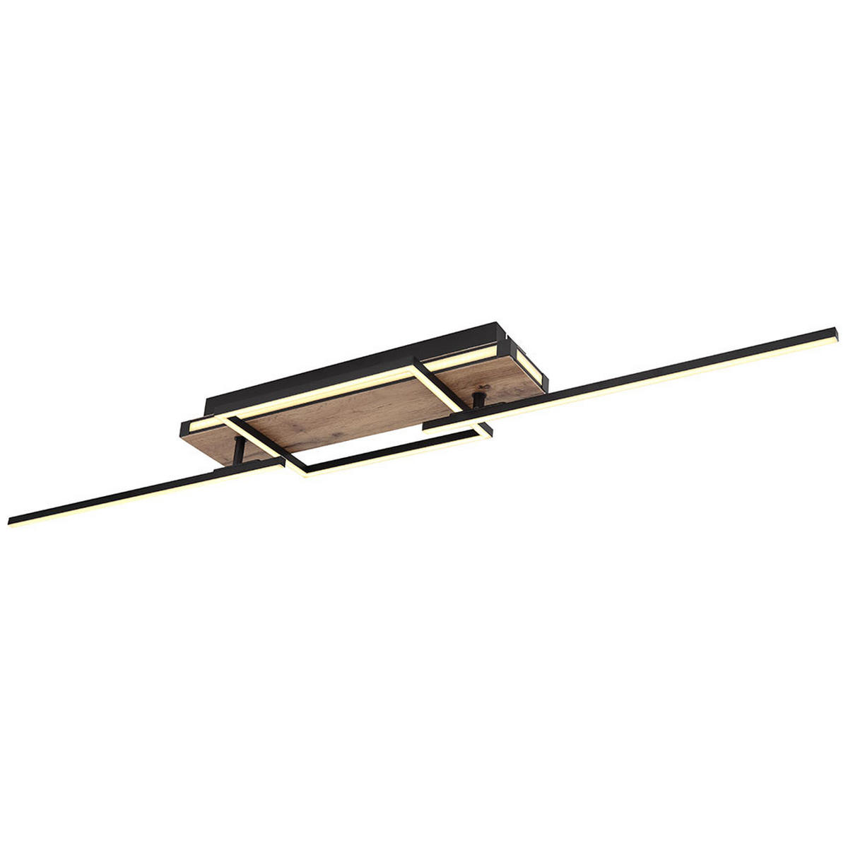LED DECKENLEUCHTE Colli Messing Holzoptik - Messingfarben, Metall (120/20/11.5cm) - Globo Lighting