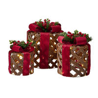 WEIHNACHTSDEKORATION 3er-Set - Braun, Metall (25/30/25cm) - Home Styling Collection