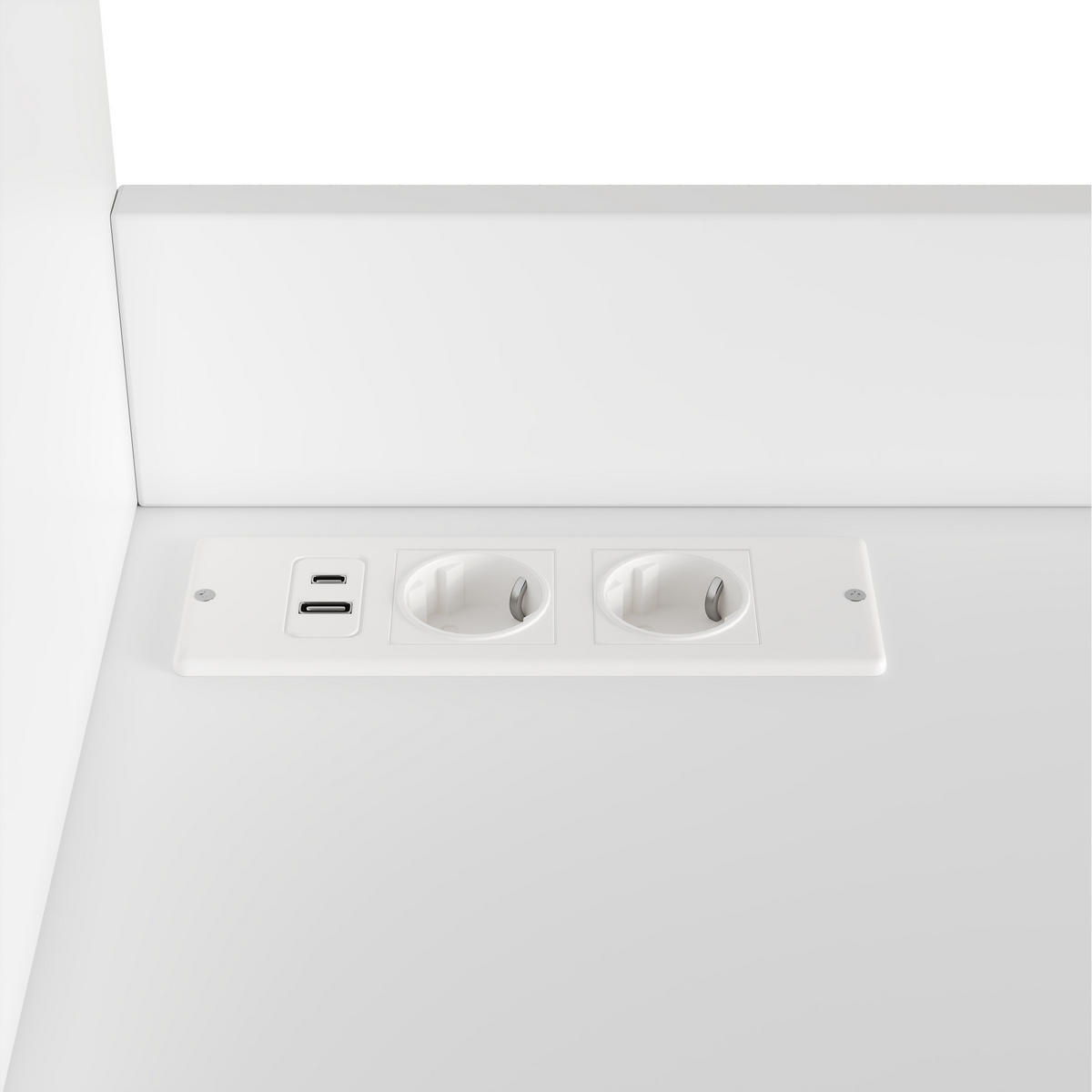 BUFFETSCHRANK 120x40x178cm Weiß mit USB und Steckdose - Weiß, Holzwerkstoff (120/178/40cm) - FLIEKS
