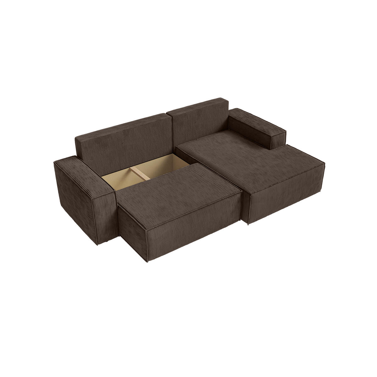 ECKSOFA Kokko mit Schlaffunktion, Braun - Braun, Textil (267/167cm) - Fedve