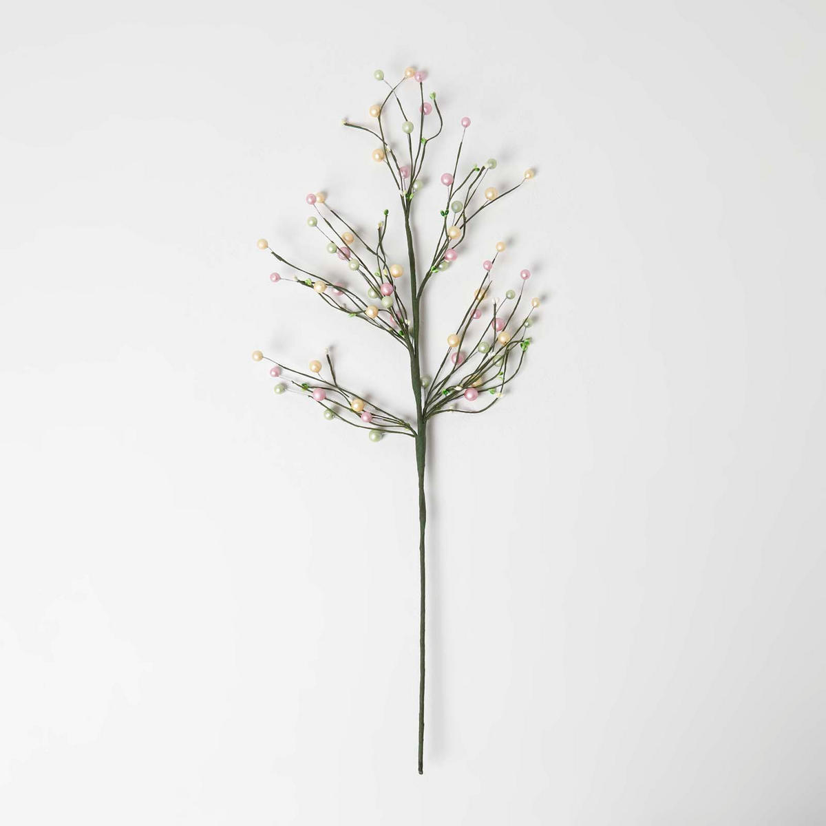 OSTERDEKO Zweig mit Perlen, 72 cm - Multicolor, Kunststoff (27/72/72cm) - Homescapes