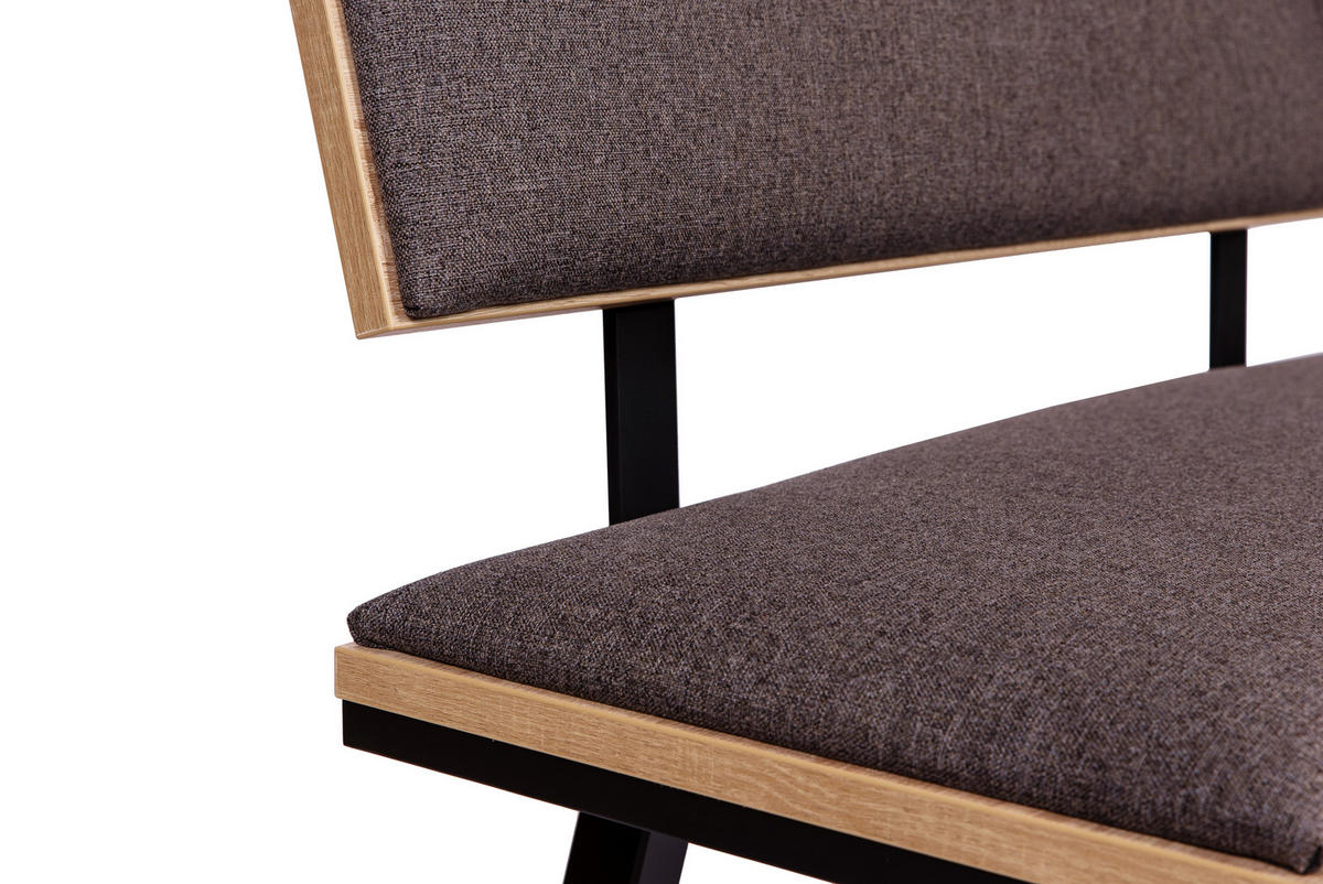 SITZBANK Die Elegante - Schwarz/Grau, Holz/Textil (48/88/125cm) - Kundler Home