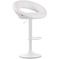 BARHOCKER Mekim Kunstleder Weiß Weiß - Weiß, Leder/Metall (53/80/47cm) - DELUKE