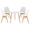 TISCHGRUPPE Holz Weiß (5-teilig) - Weiß, Holz (180/83/180cm) - CLP