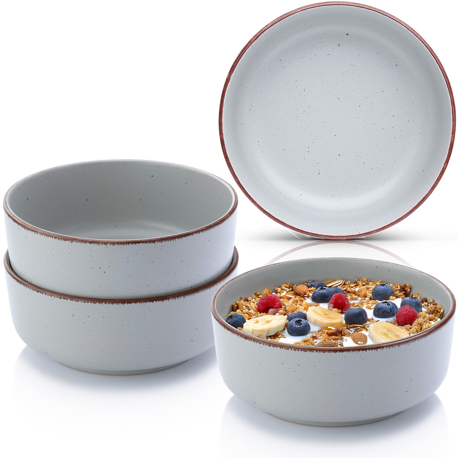 SCHALEN BOMBAY STONE - 4 teilig aus Steingut - Hellgrau, Stein (16.5/16.5/6.5cm) - Sänger