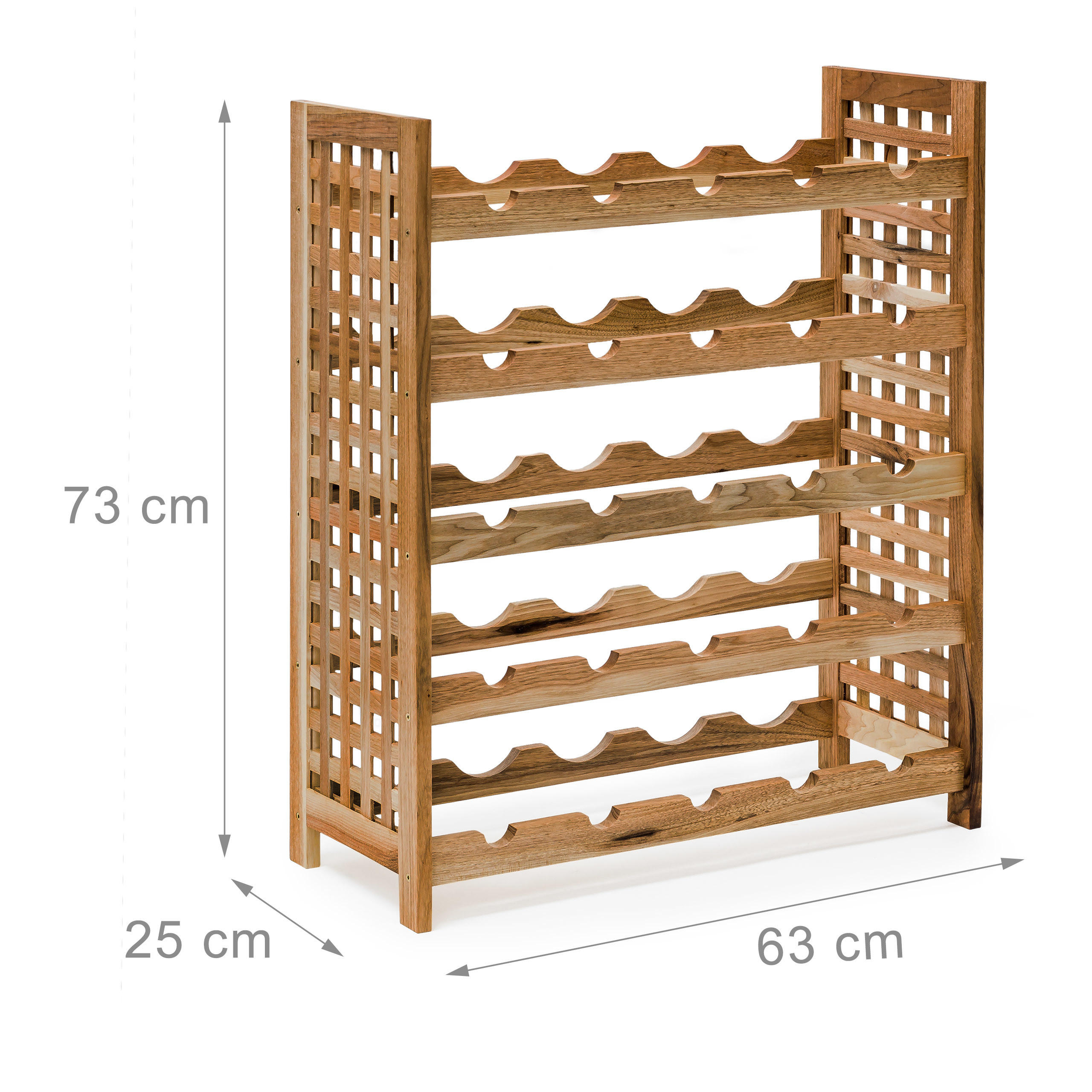 Thumbnail - Relaxdays Weinregal, Braun, Holz, 25x73x63 cm, Wohnzimmer, Regale, Weinregale