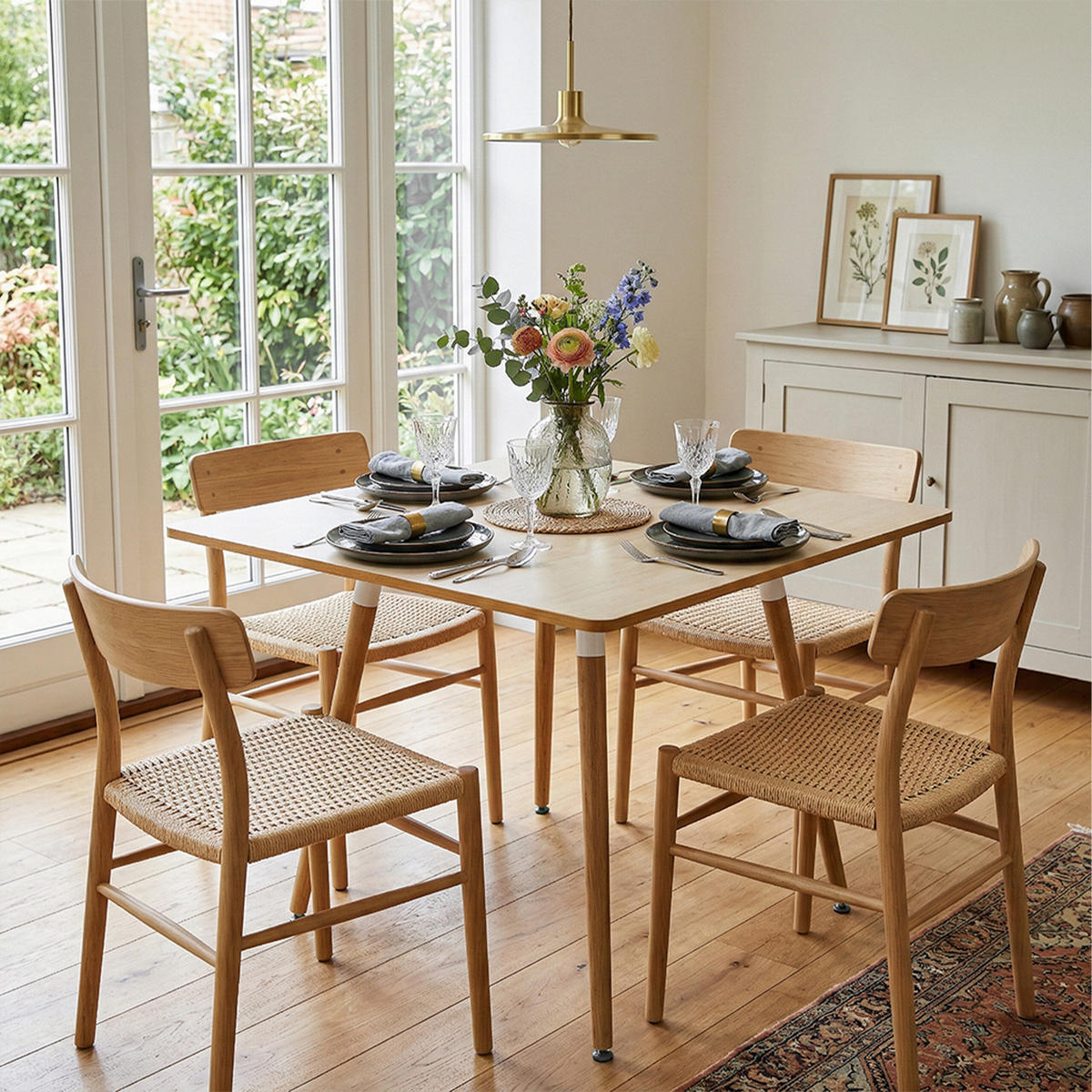 JÍDELNÍSTŮL - světle hnědá, kov/dřevo (75/75/75cm) - Relaxdays