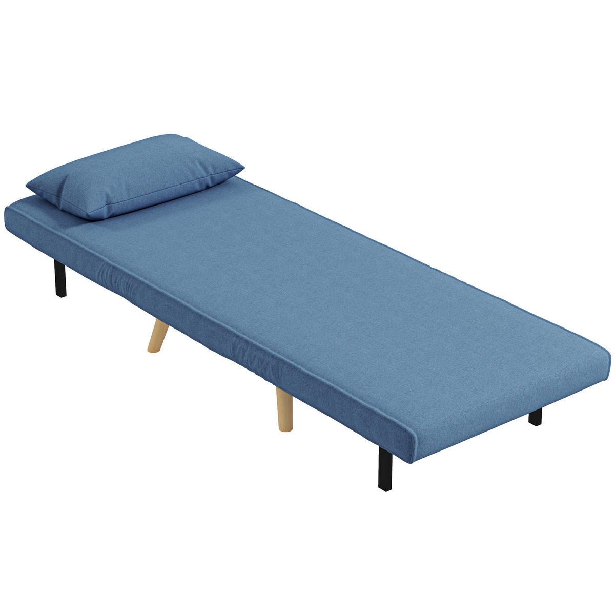 SCHLAFSESSEL 3-in-1 DE-14575 mit 5-fach verstellbarer Rückenlehne Blau - Blau, Textil (72/85/75cm) - ComfortXL