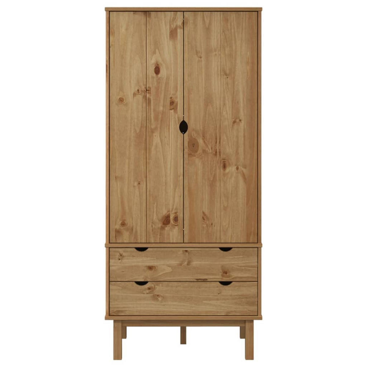 KLEIDERSCHRANK OTTA 76,5x53x172 cm Massivholz Kiefer - Naturfarben, Holz (76.5/172/53cm) - furnicato