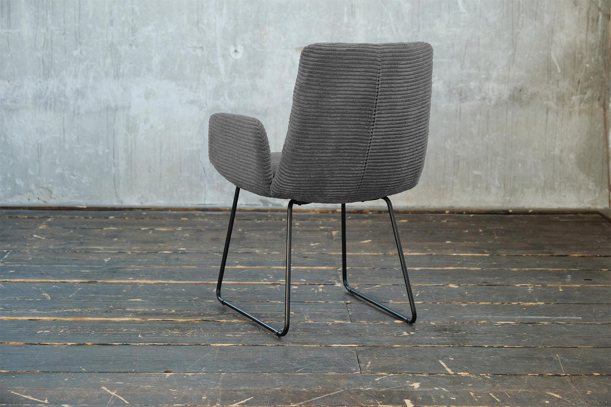 STUHL NEW CHARME Grau Cord - Grau, Textil (59/87/66cm) - KAWOLA