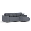 ECKSOFA MIT SCHLAFFUNKTION Bodega Blau Grau Webstoff - Blaugrau/Schwarz, Holz/Holzwerkstoff (235/138cm) - Maison de Reve