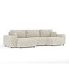 PANORAMASOFA Zanzibar Beige Webstoff - Beige/Schwarz, Holz/Holzwerkstoff (325/79/144cm) - Maison de Reve