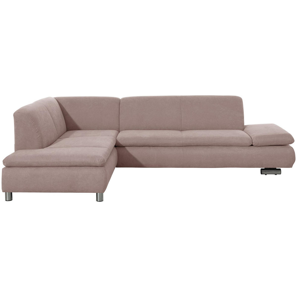 ECKSOFA mit Ottomane links Kaye Flachgewebe rosé - Rosa, Kunststoff (190/270cm) - 58aufmkessel