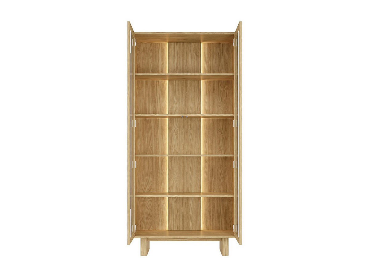 VITRINENSCHRANK - 93.5 cm x 38.1 cm - glas - naturfarben hell Terlona - Naturfarben, Glas/Holz (93.5/194.8/38.1cm) - Vente-Unique