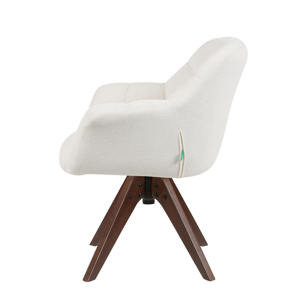 DREHSTUHL Mika-Nele 2er-Set - Nussbaumfarben/Creme, Eichenholz/Holz (65/81/66cm) - DUBI Möbel