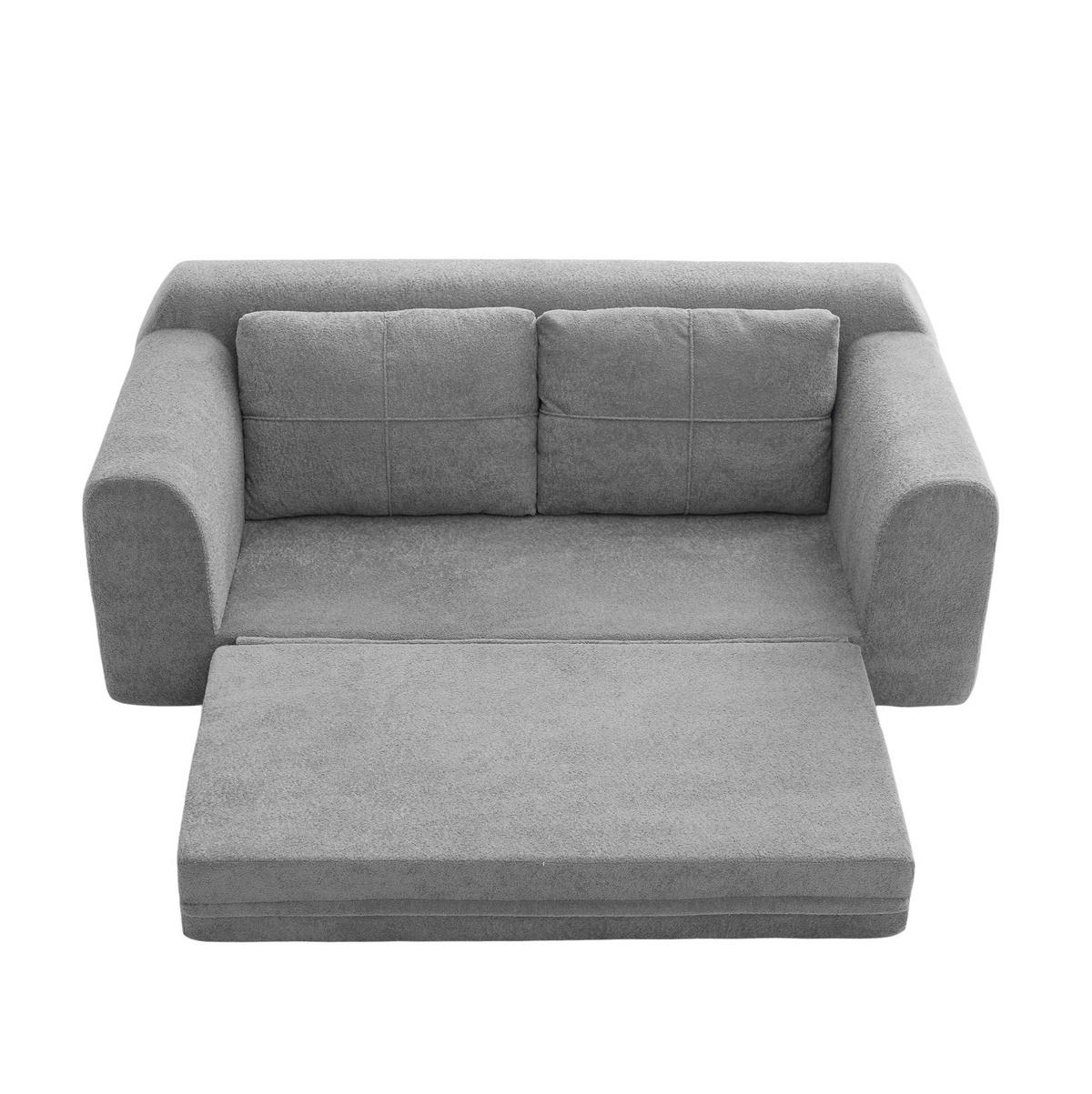 SOFA-BETT klappbar 2-in-1 Stoff Dunkelgrau - Dunkelgrau, Holzwerkstoff (178/61.5/96cm) - Meubliv