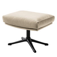 POLSTERHOCKER mit Kreuzfuß - Beige/Schwarz, Textil (51/37/41cm) - home24