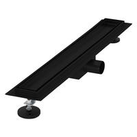 DUSCHRINNE 60cm - Schwarz, Metall (13.9/7.8/64cm) - LuxeBath