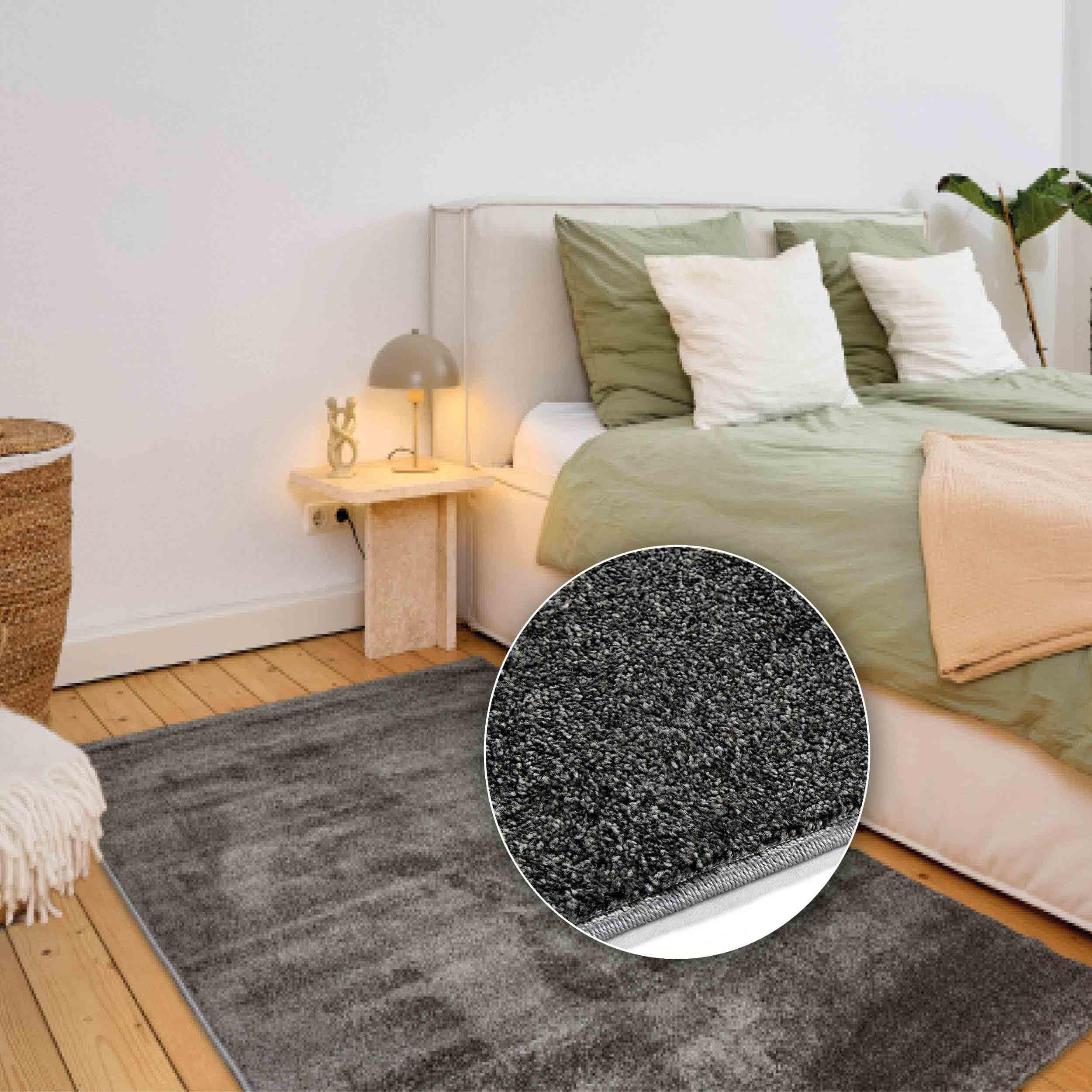 Thumbnail - Astra Kurzflorteppich, Grau, Textil, 200x280 cm, Oeko-Tex® Standard 100, Teppiche & Böden, Teppiche