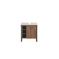 WASCHBECKENUNTERSCHRANK I12 Stirling Oak & Matera 61/62/40 cm - Eichefarben, Holzwerkstoff (61/62/40cm) - Livojo