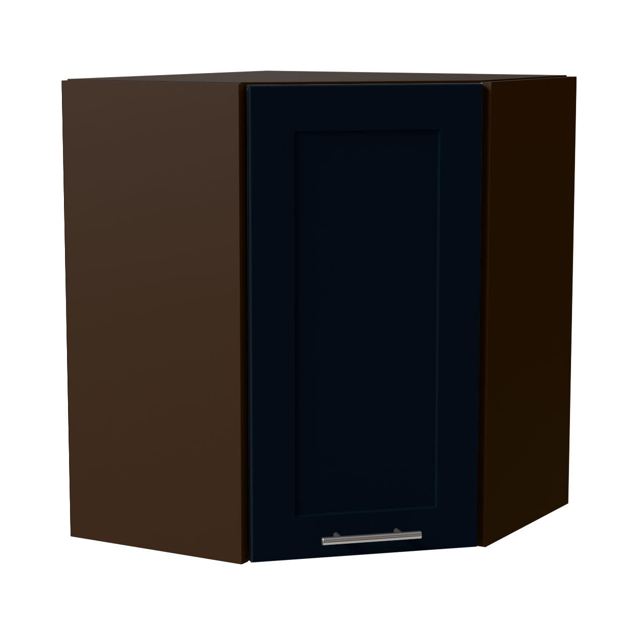 ECKHÄNGESCHRANK Oslo W10/60 Lava / Indigo Matt 60 / 60 / 72cm - Dunkelgrau/Dunkelblau, Holz/Holzwerkstoff (60/72/60cm) - Feldmann-Wohnen