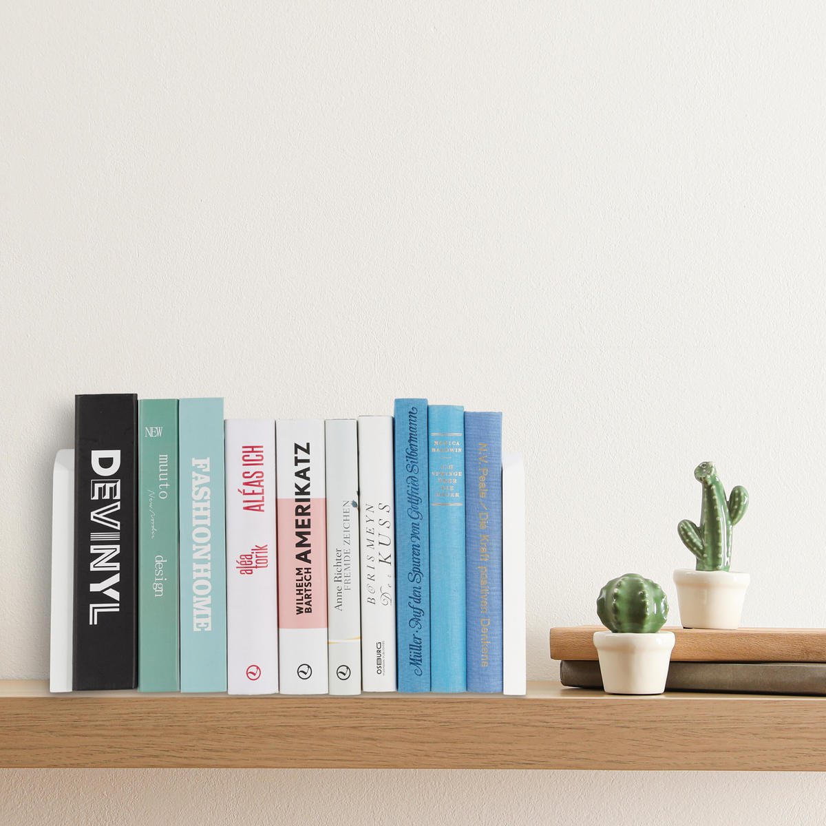 2XSTOJAN na knihy - viacfarebná, kov/drevo (12/18/12cm) - Relaxdays