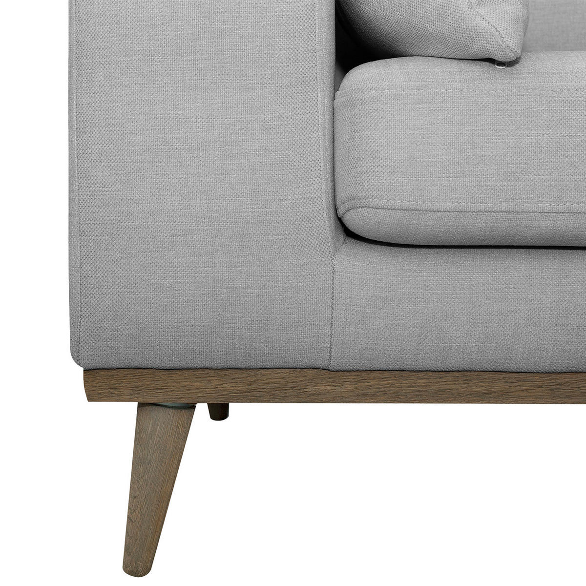 ECKSOFA mit Longchair - Eichefarben/Grau, Eichenholz/Textil (281/153cm) - home24