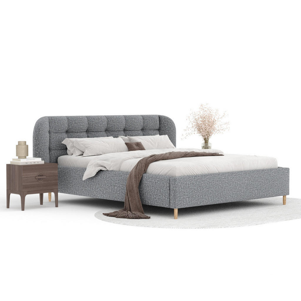 Thumbnail - Maison de Reve Polsterbett, Grau, Textil, Buche, Kiefer, 140x200 cm, Oeko-Tex® Standard 100, FSC 100%, Made in EU, Reach...