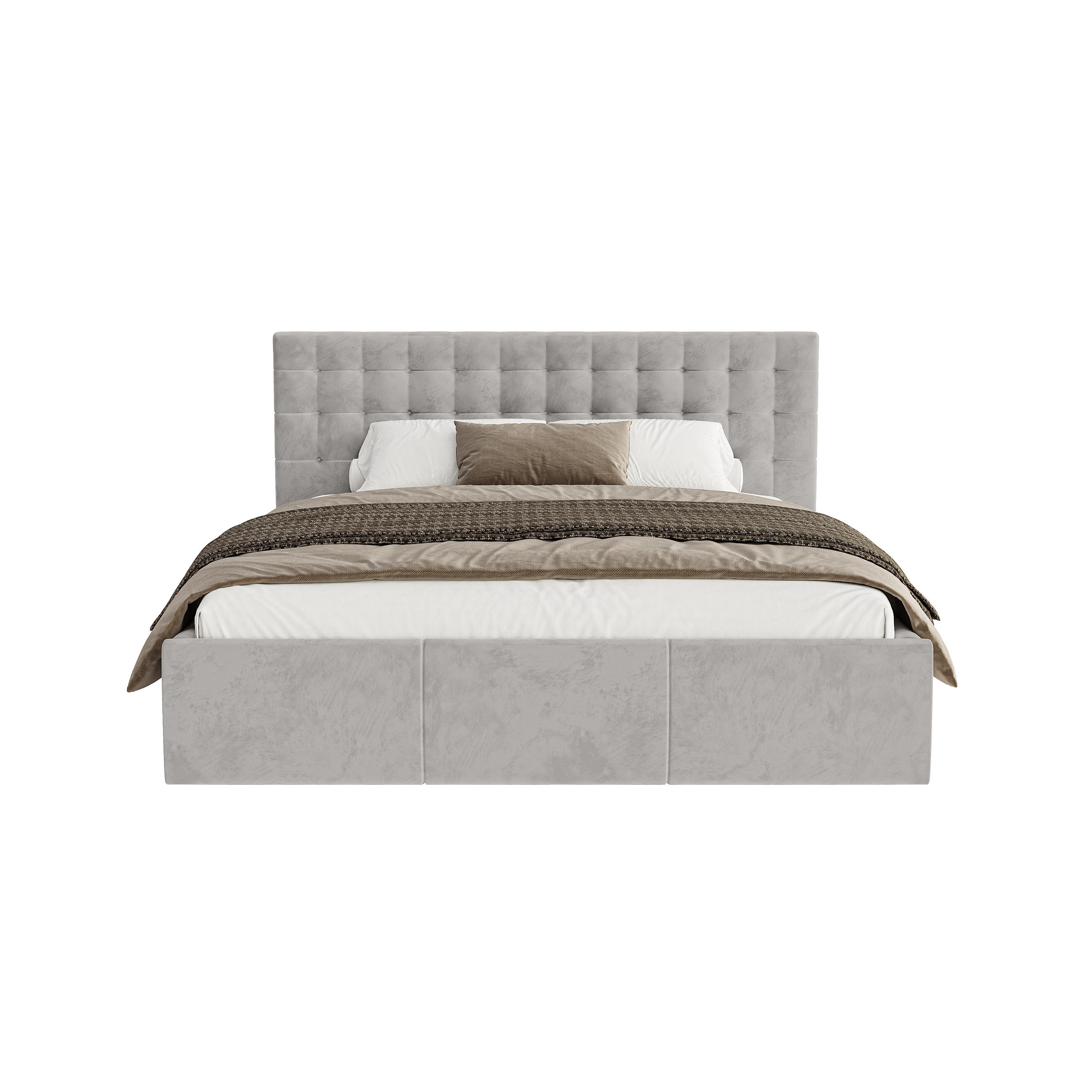 POLSTERBETT Lindos 120x200 cm, Hellgrau - Hellgrau, Textil (120/200cm) - Fedve