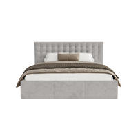 POLSTERBETT Lindos 180x200 cm, Hellgrau - Hellgrau, Textil (180/200cm) - Fedve
