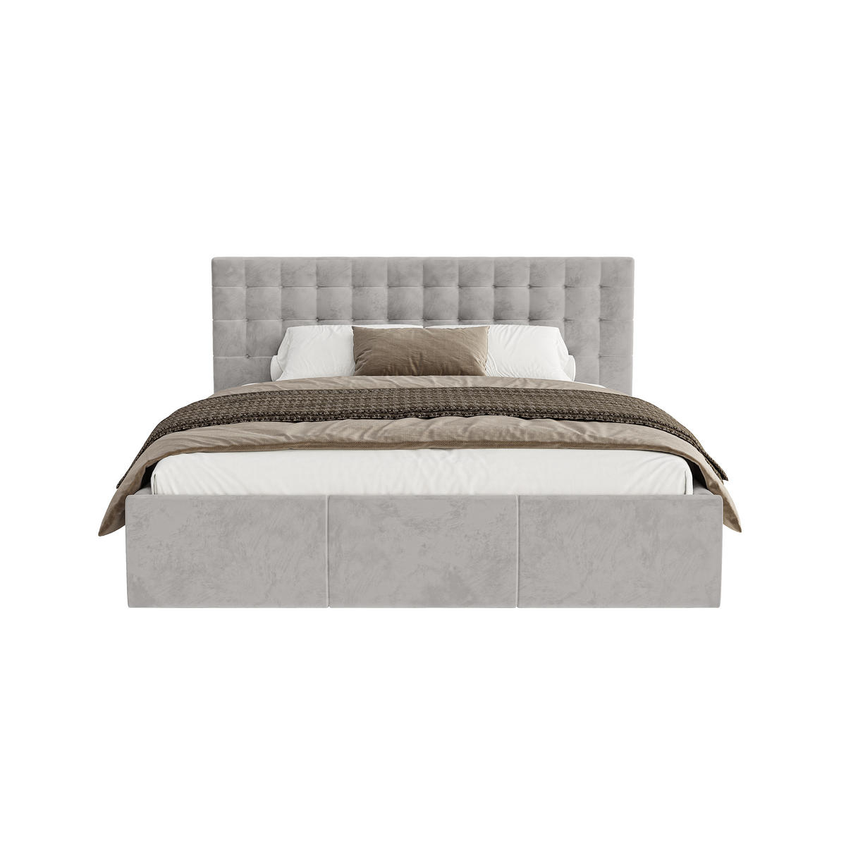 POLSTERBETT Lindos 180x200 cm, Hellgrau - Hellgrau, Textil (180/200cm) - Fedve