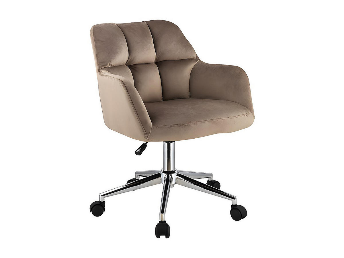 BÜROSTUHL ohne Armlehnen - 59 cm x 60 cm - samt - beige Pega - Beige, Textil (59/86/60cm) - Vente-Unique