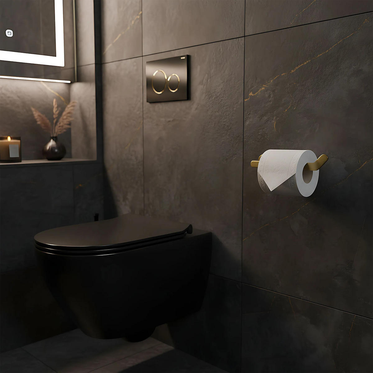 HALTER Für Toilettenpapier Rea 109 Til Brush Gold - Goldfarben, Metall (6.5/4.5/17.5cm) - REA