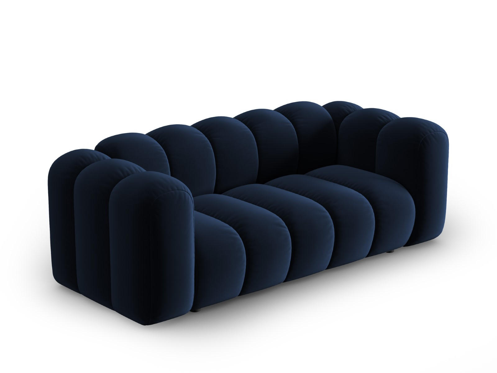 SOFA Lupine aus Samt königsblau 2 Sitzplätze - Dunkelblau, Textil (200/70/95cm) - Micadoni