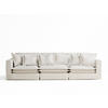 6-SITZER SOFA Amalfi Creme Chenille-Stoff - Creme/Schwarz, Holz/Holzwerkstoff (338/90/119cm) - Maison de Reve